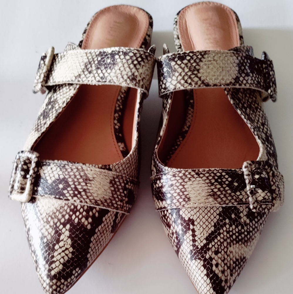 MI.IM Hannah faux snakeskin mules.  Great condition